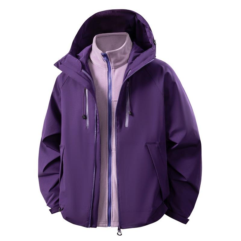 Outdoor hiking suit couple's three-in-one jacket men's mountain jacket waterproof and windproof men's and women's tide casual jacket