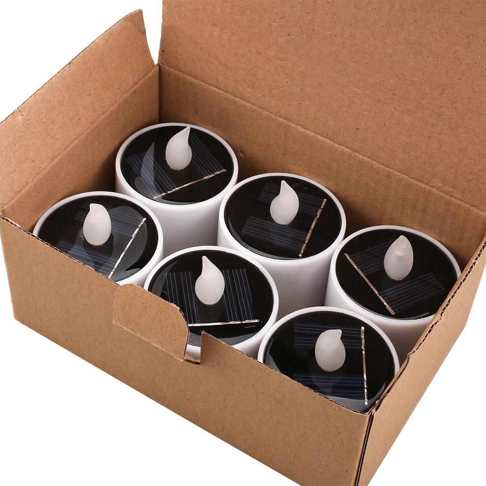 12/24Pcs Solar Candles Rechargeable Flameless Flicker Outdoor LED Candle Waterproof Nightlight Garden Bedroom Party Home Decor
