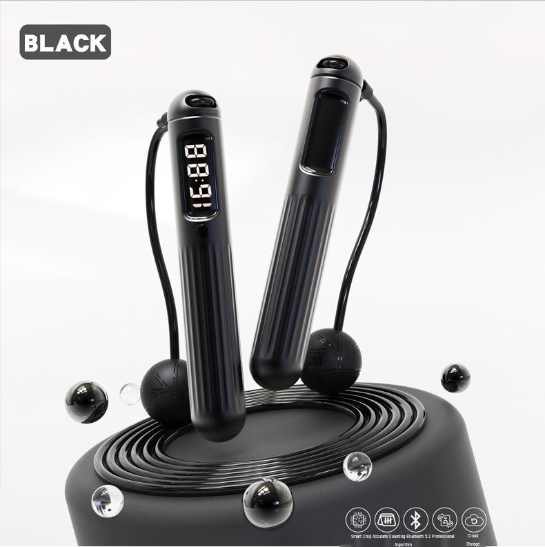Bluetooth-скакалка с счетчиком, перезаряжаемая, с поддержкой приложения - Двойное использование: беспроводная и с утяжелителями