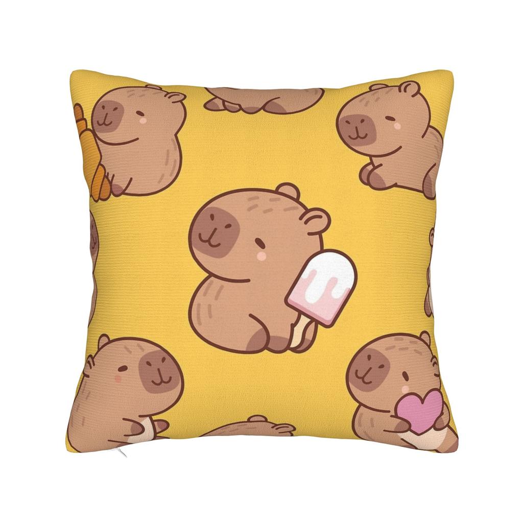 Kawaii Capybara Pillow Case Design Pillow Cover Novelty Pillowcases For Living Room Chair
