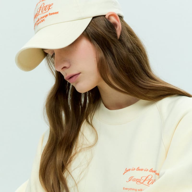 HACIE LOVE LETTERING BALL CAP [IVORY]