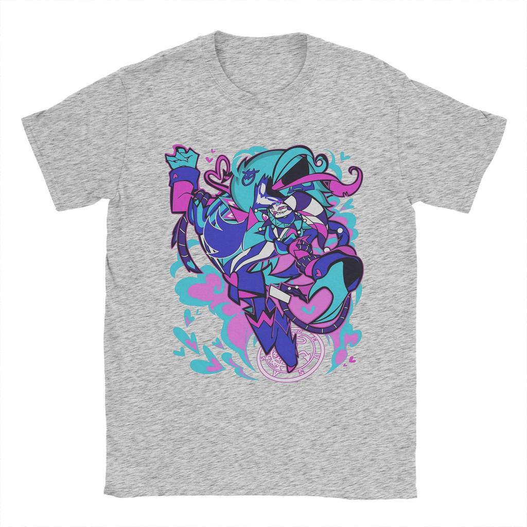 Мужская футболка Ozzie x Fizzarolli Hazbins Hotels Винтажная футболка из чистого хлопка с коротким рукавом Футболки с круглым вырезом Топы 4XL 5XL 6XL