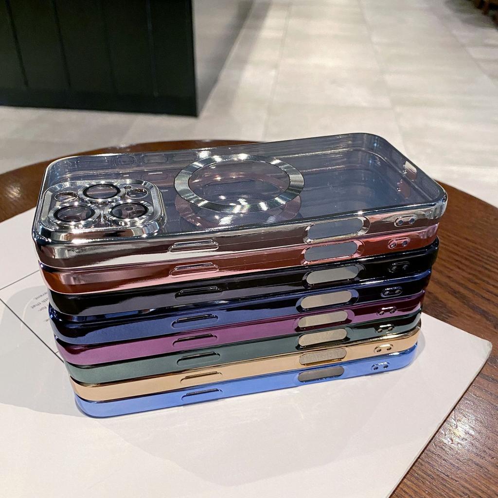 Применимо к iPhone16 гальванизированный магнитный чехол для телефона Creative Apple 15 Promax Soft Shell Full Cover 14 Защитный чехол 13