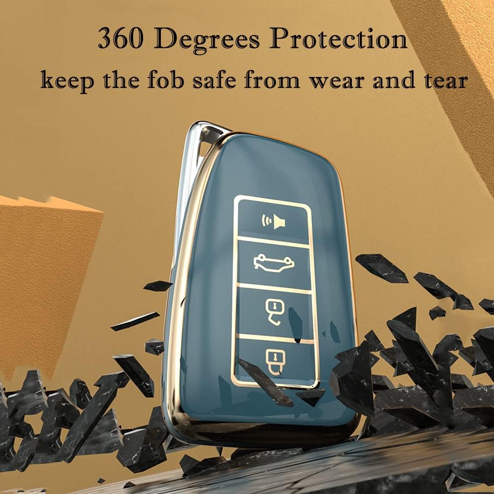 Чехол для ключа Lexus Key Fob Cover, для Lexus ES RX GS GX is LC LS NX RS LX RC Premium Soft TPU Full Cover Protection Key Fob Case Remote Key Holder
