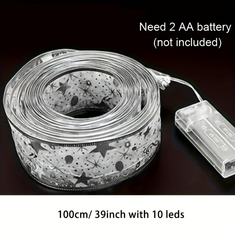 Рождественские гирлянды из лент, гирлянды из медной проволоки на батарейках, гирлянды из лент для рождественского и новогоднего декора