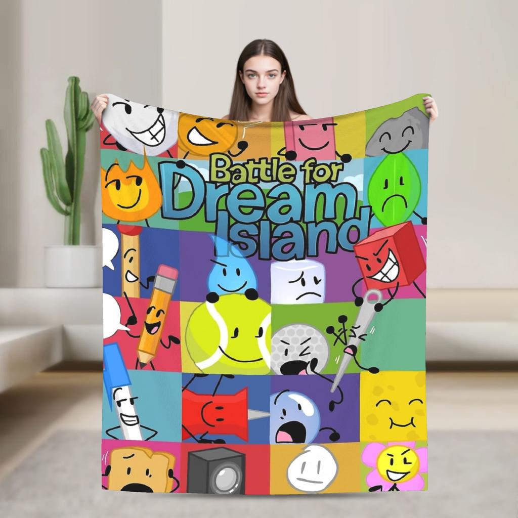 Cartoon Blankets Bfdi Flannel Funny Warm Throw Blanket for Home Autumn/Winter