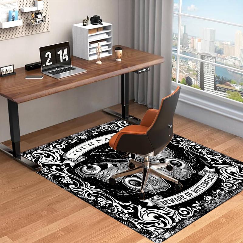 1PC Custom Name Butterfly Artwork Theme Floor Mat Ideal for Living Room, Game Rooms, Office, Bedroom, Floor Mat Playful Design
