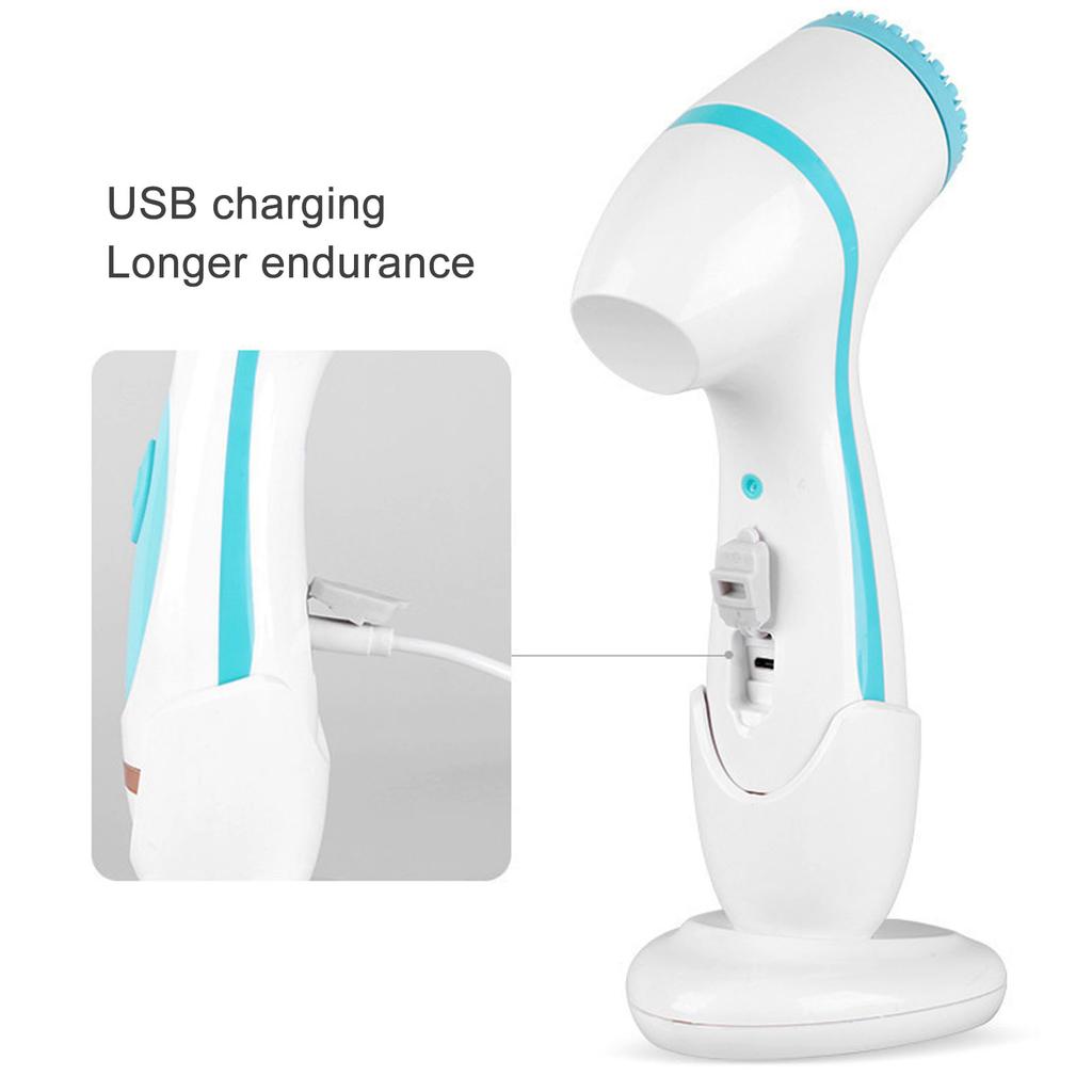 Электрический очиститель для лица, перезаряжаемый, силиконовый, массажный, очищающий, с головками