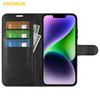 For iPhone 15 Wallet Case Litchi Texture Shockproof Leather Flip Stand Phone Cover