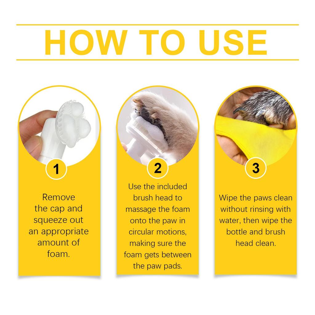 Пенный очиститель для ног кошек и собак, очищающий спрей, портативный очиститель для домашних животных с запахом свежего лимона, уменьшает запах от подошв ног, 100 мл
