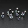 1 шт. маленькие серьги-гвоздики, серьги-гвоздики для хряща, цветные блестящие циркониевые титановые стальные антиаллергические модные украшения для женщин