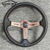 Spceddy For Steering Wheel 14inch 350mm Perforated Leather Concave Car Sports Steering Wheel