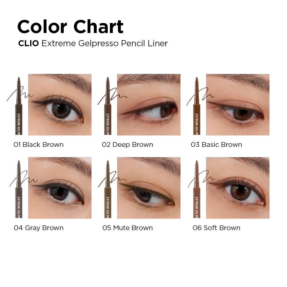 Clio Extreme Gelpresso Pencil Liner #01 Black Brown