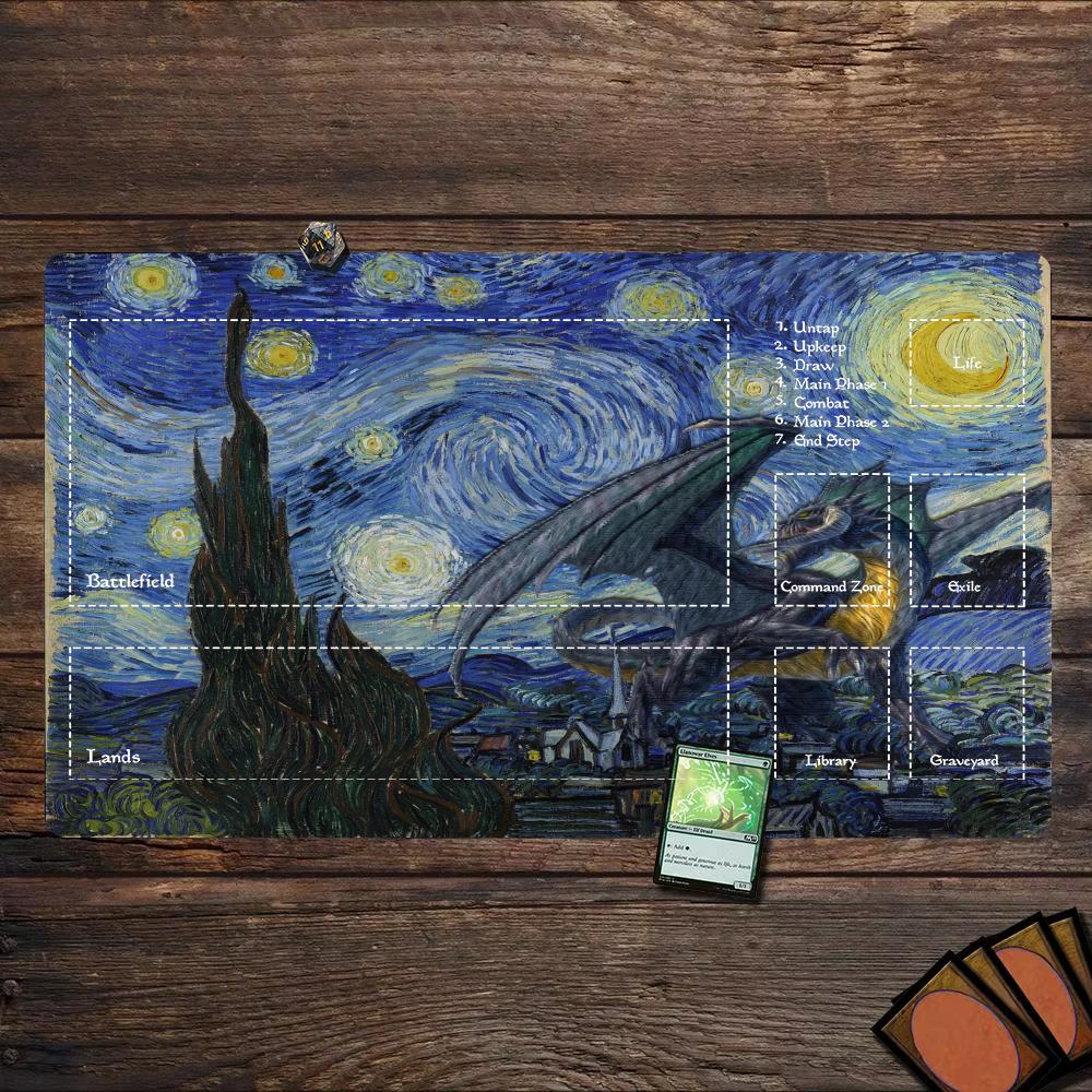 Black Dragon Starry Night XXL Play Mat Large Gaming Mouse Pad Non‑Slip Desk Mat Laptop PC Office Home Decor Mousepad Mouse Mat