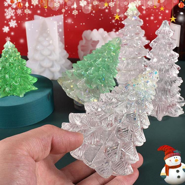 Форма для кристаллов своими руками, капельный клей, смола, 3D, рождественская елка, форма для свечей, рождественский стол, украшения, зеркальная силиконовая форма