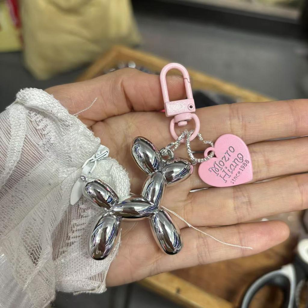 Fashion Keychain Punk Y2K Balloon Dog Keychains for Women Bag Pendant Jewelry Trinket Girl's Car Key Ring Key Chain Accessories