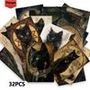 32pcs, Gothic cat postcards, black cats, room decoration stickers, manual materials, souvenirs, collectibles and mail