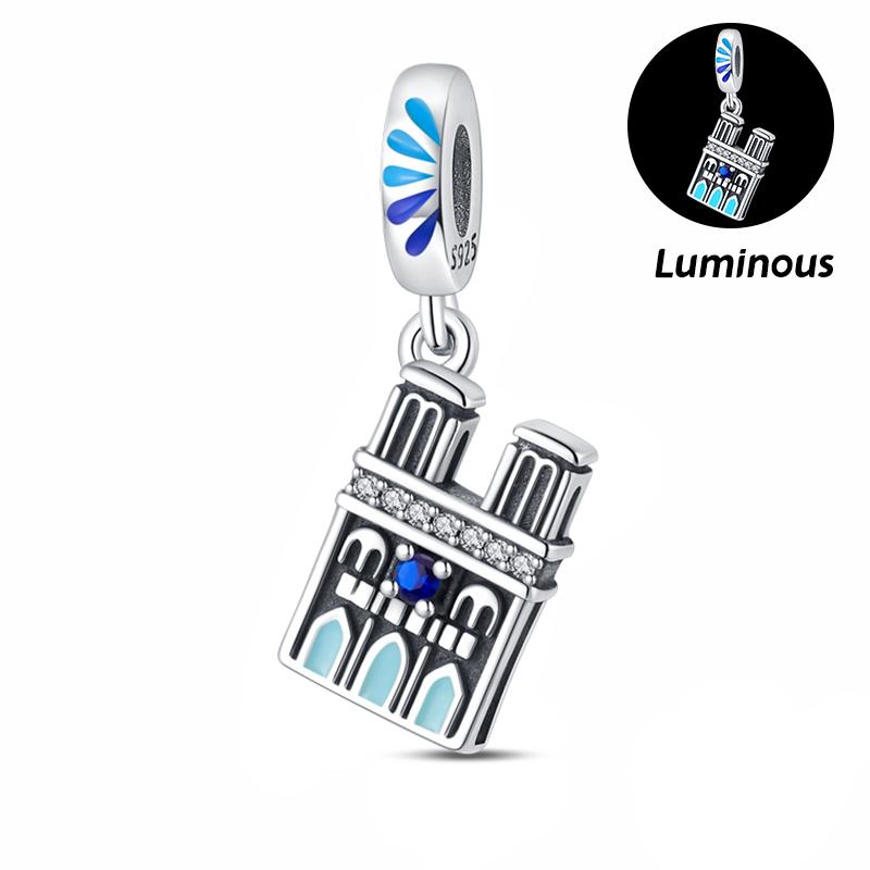 Copper Color Eiffel Tower Famous Attractions Series Charms Bead Fit 3Mm Original Bracelets Diy Jewelry Souvenir Gift