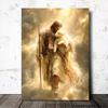 1pc Jesus Holding Lamb Religious Print - Vertical Suitable for Living Room, Study, Office Decor - Neoclassical Iconography for Home Sanctuary Gift