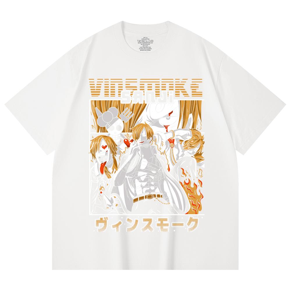 230 Gsm 100% Cotton One Piece V21 Sanji Print Unisex Heavy Cotton T Shirt