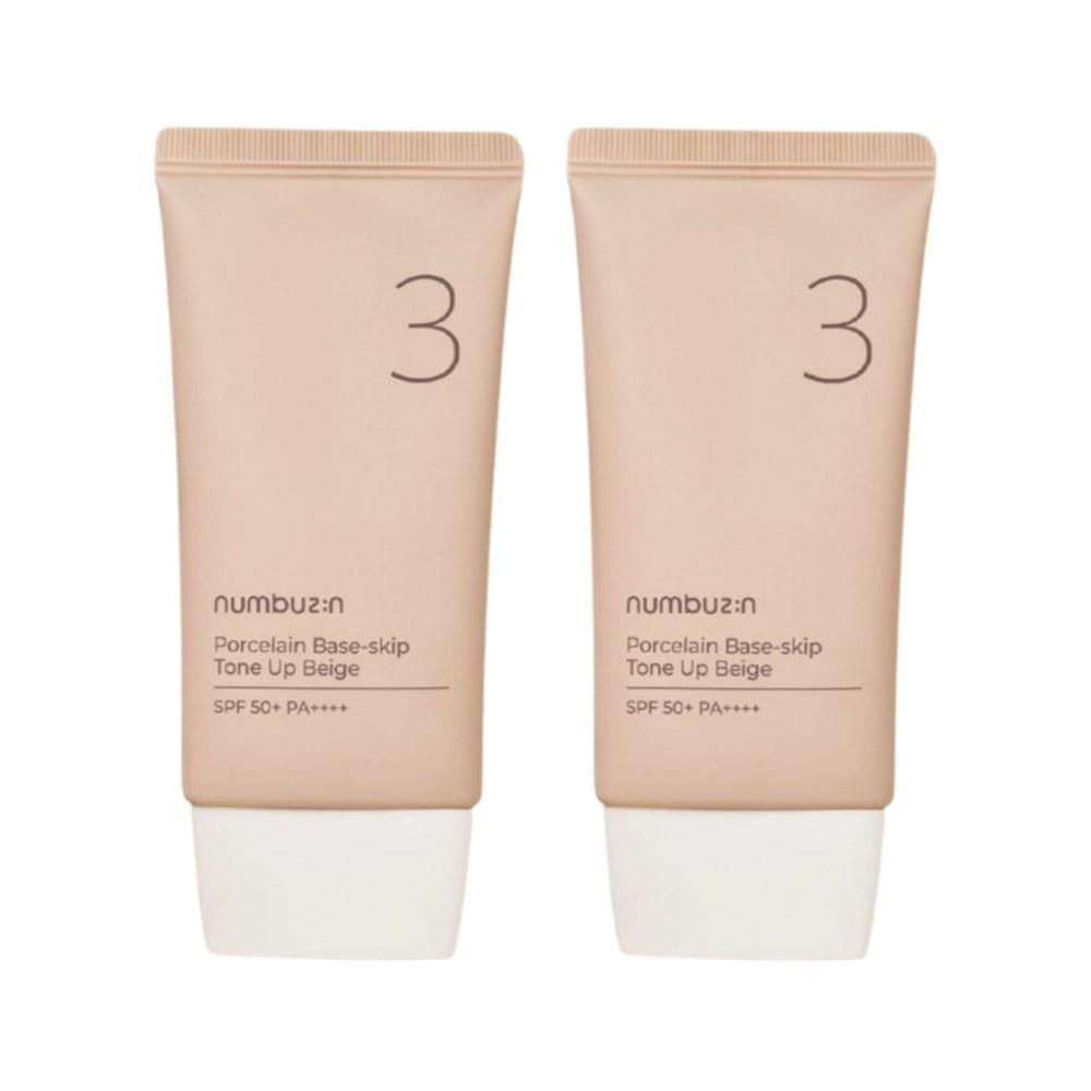 Numbersin No. 3 Porcelain Grain Padeskeep Tone Up BEIGIC 35ml+35ml (SPF50+PA++++) Natural Tone Up Cream Sun Cream 1+1, 70ml, 1 Ea.