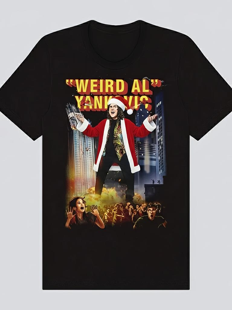 Мужская футболка Weird Al Jankovic "Bigger and Weirder Christmas" Забавная шутка Музыкальные атрибуты Подходит для всех сезонов - Мужская...
