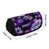 Pen Case Two Compartment Zipper Closure 300D Polyester with Dual Storage for Pens Ruler Scissors and Earphones for Students