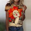Summer Women's Round Neck Top Casual Loose Design Funny T-Shirt Fashion Printed Pattern Retro Harajuku T-Shirt 2025