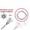EDP1299-1 Door Hood Trunk Release Locking Latch Bowden Repair Cable AISI 304 Steel Wire Rope 7x7 Strands Diameter 1.2 mm Length 10 meter