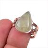Натуральный Пренит Драгоценный Камень 925 Проба Стерлинговое Серебро Подарок Двухцветное Кольцо S.8 Q8v99