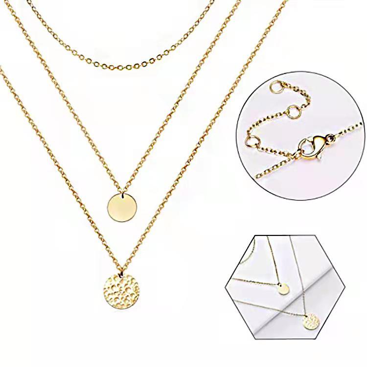 Модное женское ожерелье из сплава с двойной круглой подвеской