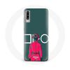 Case for Samsung Galaxy A50 Squid Game Red Soldier with Mask Circle Green Background