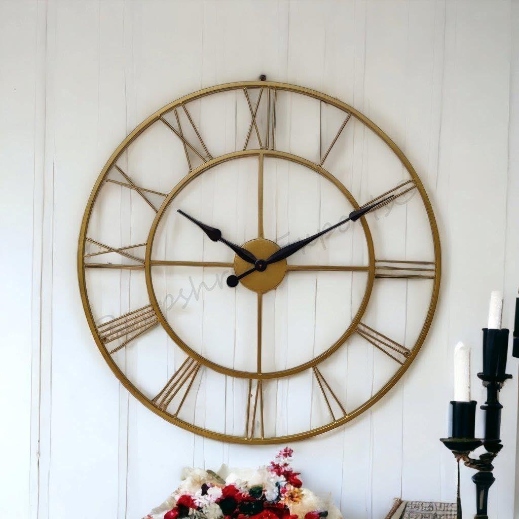 Часы Ручной Работы Очень Большие Аналоговые Настенные Часы / Цвет Латуни / 30 Дюймов (75 См'С)