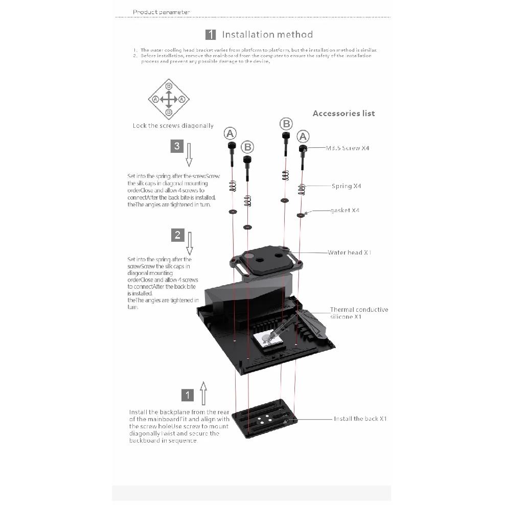 Bykski CPU Water Block Use for INTEL LGA1700/1200115X/2011/2066 AM4/AM5Cooler Radiator SYNC/CPU-XPR-I/M-V3