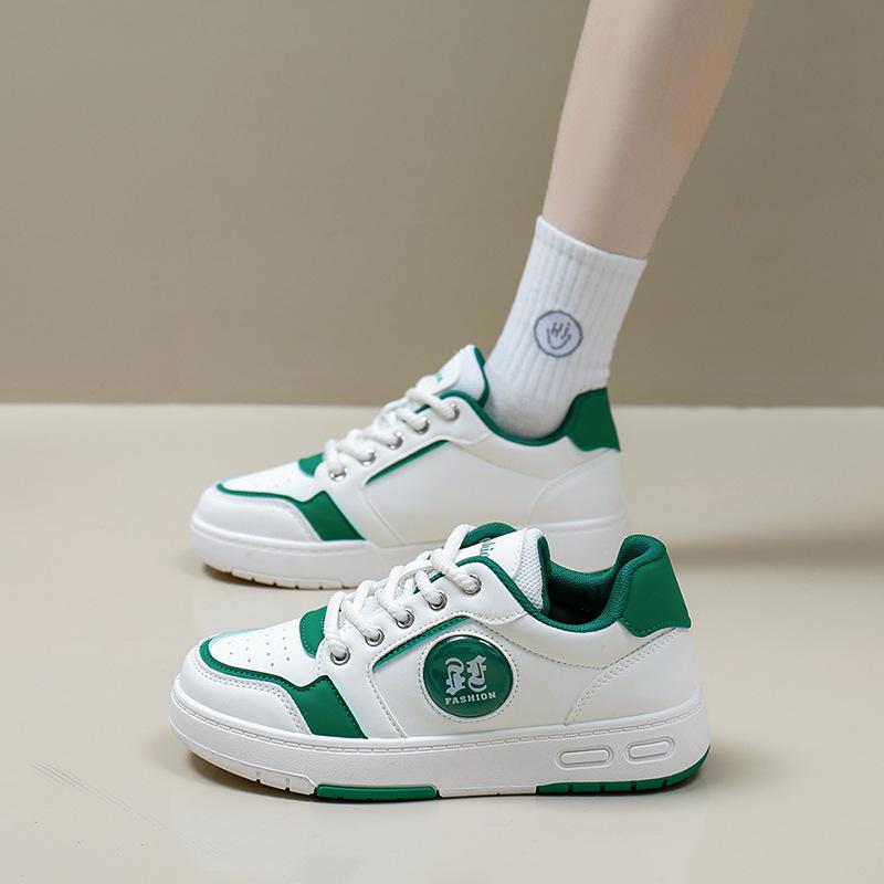 Women's Lightweight Platform Chunky Sneakers Non-slip Breathable Lace-up Walking Shoes Sport Shoes PU Leather Casual Running Sneakers for Female