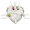 4Pcs/Set Best Friend Forever and Ever BFF Heart Shape Puzzle Pendant Necklace Set AVE