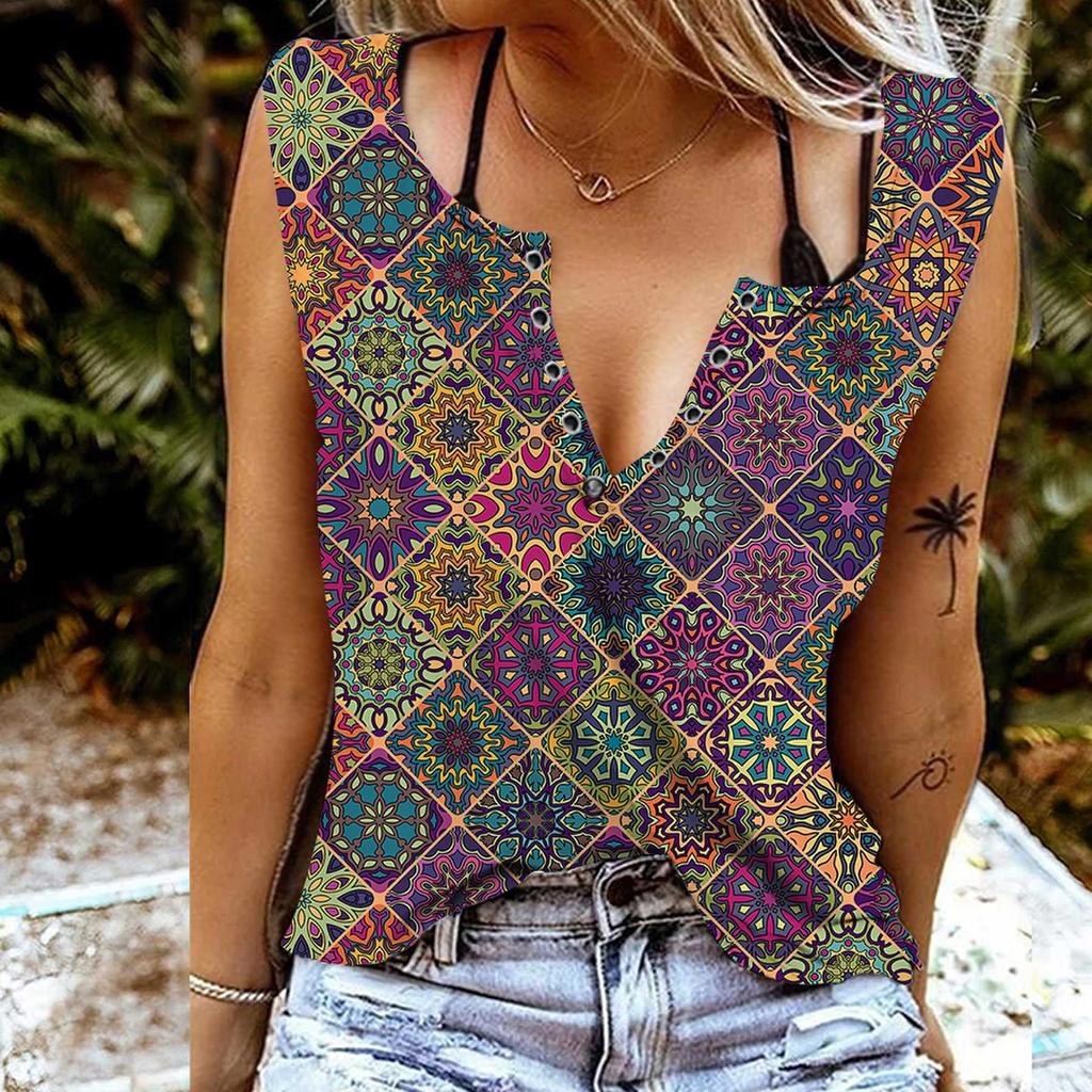 Женские майки, сексуальные летние топы без рукавов с v-образным вырезом, жилет с 3D-принтом в стиле ретро, ​​крутые легкие топы