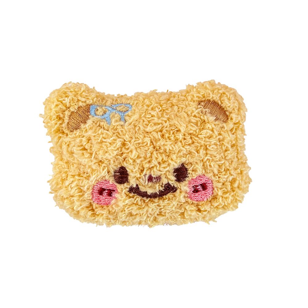 Мягкая брошь в виде молочно-желтого медведя - мультяшная кукла в подарок детям и детской одежде