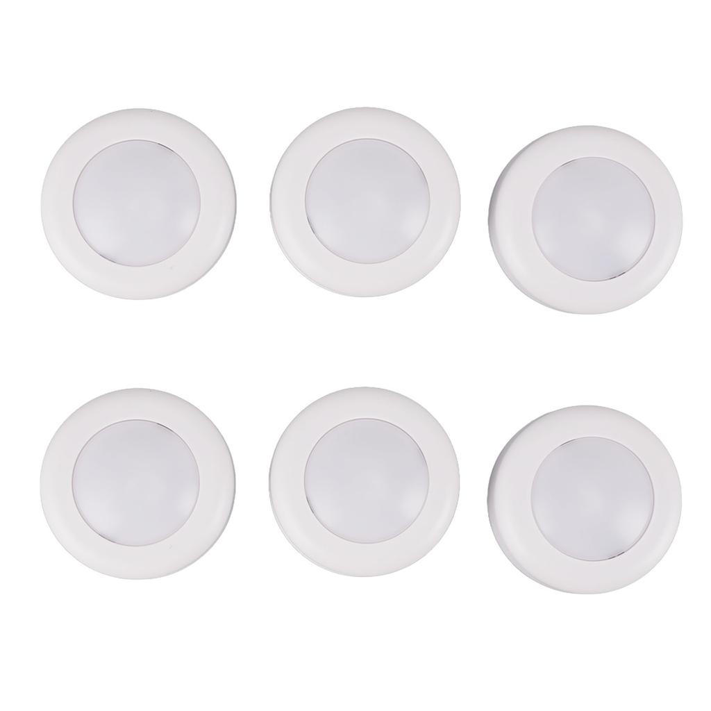 6PCS LED Puck Lights with Remote Control Dimmable Circular Lamp for Under Cabinet Closet Counter