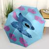 1pc Stitch,Flowers Automatic Folding Umbrella: Compact 8 Bone Design Cartoon Outdoor Travel Companion, Business Umbrella, Christmas Valentin