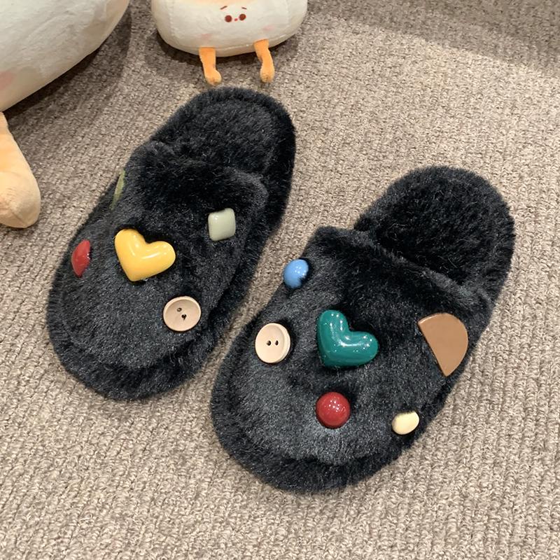 Детские тапочки для дома Sweet Heart для девочек зимние меховые тапочки мягкие пушистые универсальные детские модные повседневные туфли на плоской подошве тренд