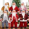 62KD Christmas Standing Santa Figurine 12Inch Multicolored Santa Dolls Holiday Decors