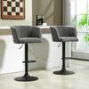 Bar Stool 2 Piece Set Shell Back Height Adjustable Footrest For Kitchen Or Dining Room Metal Base Dark Gray