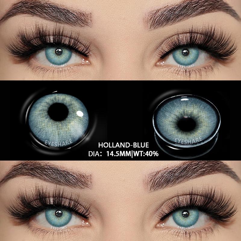 Eyeshare Natural Color Lens Eyes 2pcs Color Contact Lenses For Eye Blue Beauty Contact Lenses Eye Yearly Cosmetic Color Lens