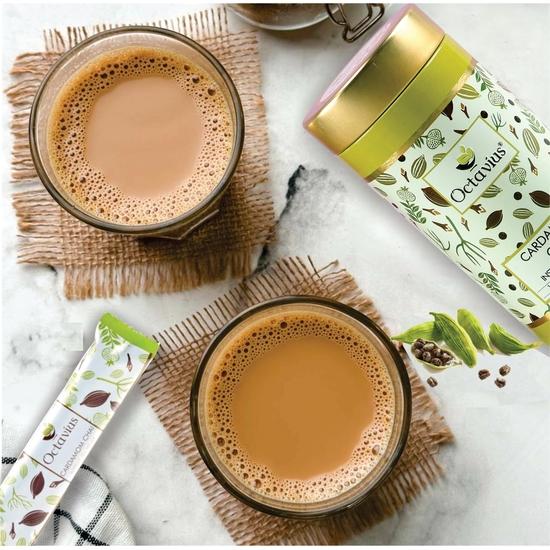 Octavius | Чай с кардамоном Premix - 10 пакетиков | Чай Elaichi | Подарочная жестяная упаковка | Готовая чайная смесь | Готовый чай(15 г х 10 пакетиков)