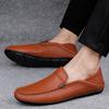 FashionBrand Men Genuine Leather Shoes Luxury Casual Shoes Business Flats Top Quality Mens Loafers Breathable Slip On Driving Man Shoes