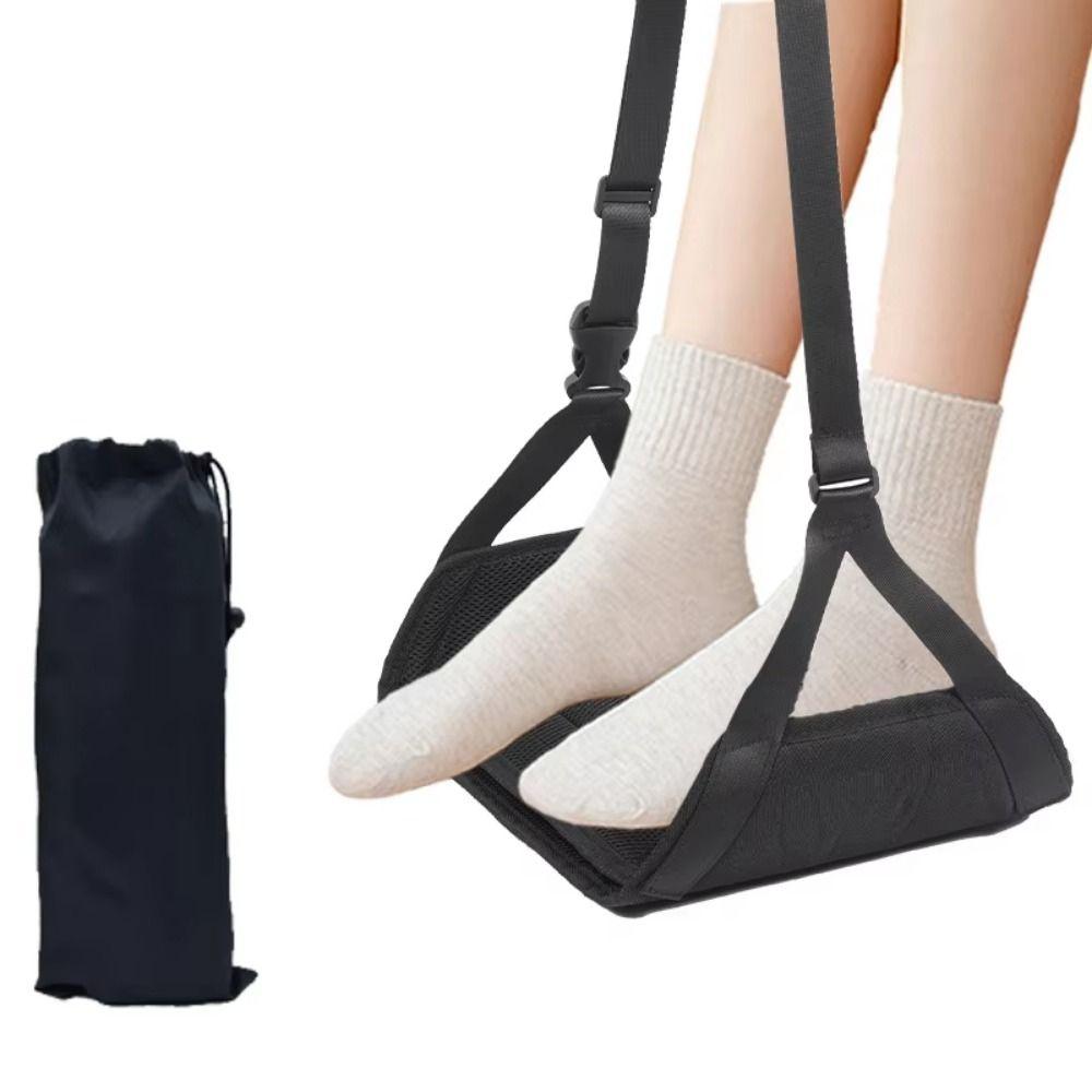 Регулируемый ремень для гамака для ног в самолете Съемная подушка для ног Комфортный коврик Портативный стол Подставка для ног в полете