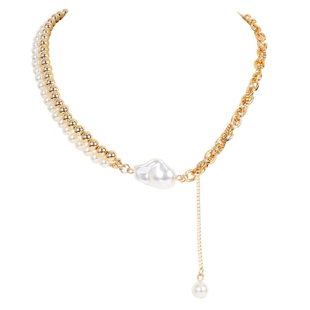 Европейское и американское ретро жемчужное ожерелье женская мода индивидуальность двухслойная жемчужная подвеска цепочка на ключицу ювелирные изделия 16660