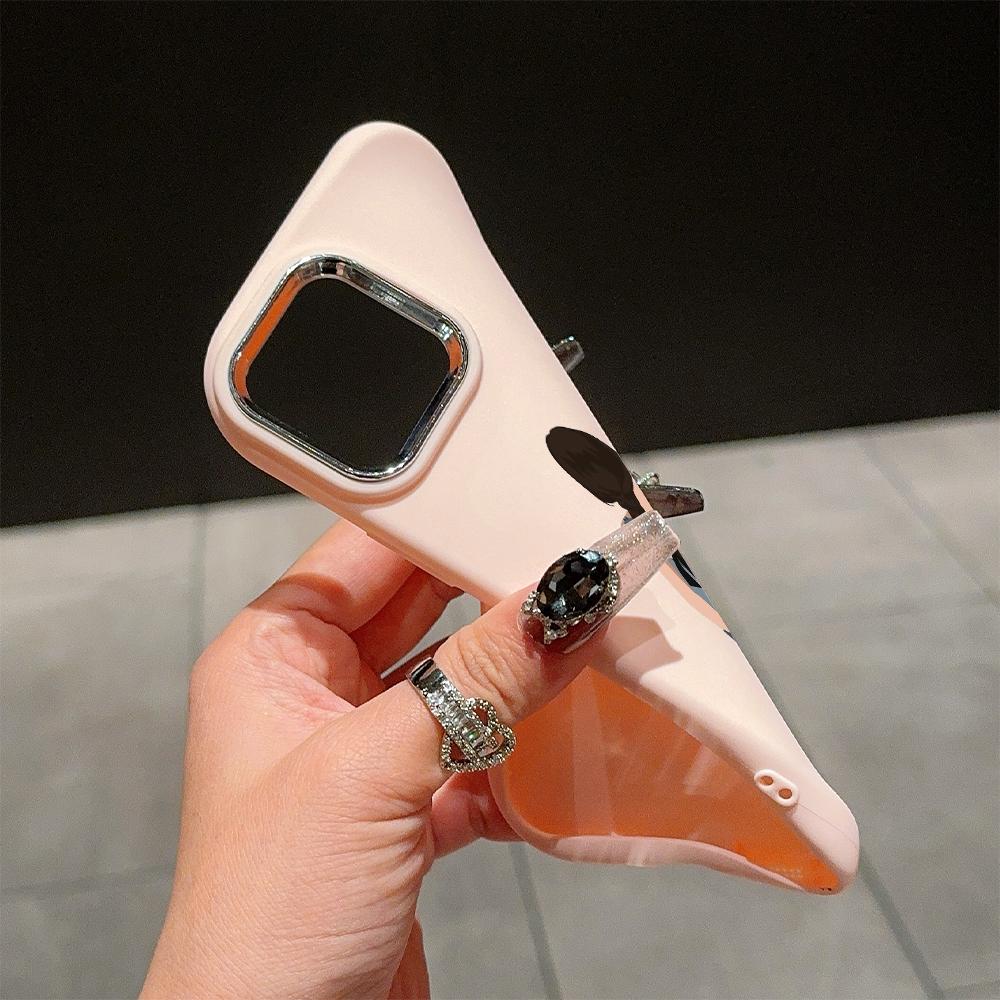 Solid Color Silver Edge Lens Fatty Casing Soft TPU Liquid Silicone Cover Shockproof Phone Case for Xiaomi Redmi Samsung