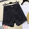 Summer Buttons Women's Cozy Jeans Denim Shorts Loose Casual Hole Shorts Short Pants Korean
